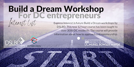 Imagem principal do evento Build a Dream Workshop INTEREST LIST for future trainings