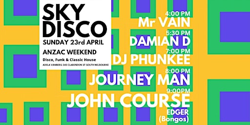 Sky Disco Anzac Long Week-end Special feat.  John Course primary image