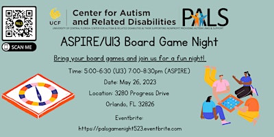 PALS U13/ASPIRE:  Board Game Night!