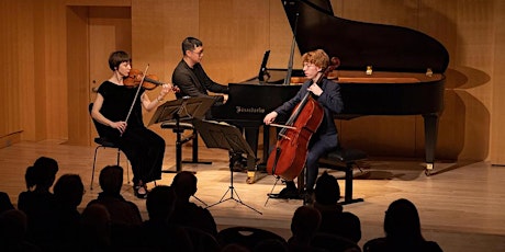Pianist Philip Chiu, Violinist Chloé Chabanole, and Cellist Cameron Crozman