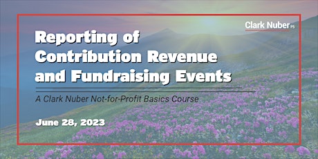 Reporting of Contribution Revenue and Fundraising Events