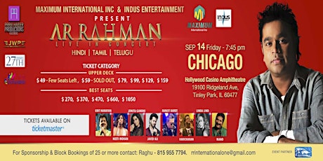 A R RAHMAN Live in CHICAGO primary image