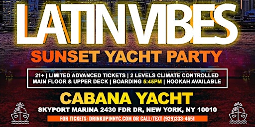 LATIN VIBES SUNSET YACHT PARTY IN NYC primary image