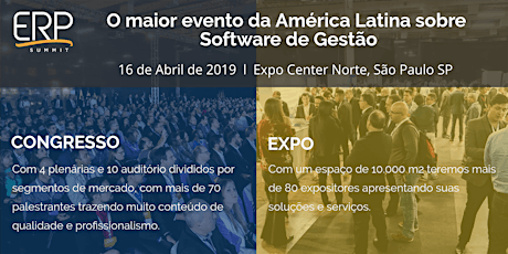 Imagem principal do evento ERP Summit 2019 | Maior evento da América Latina sobre Software e Gestão
