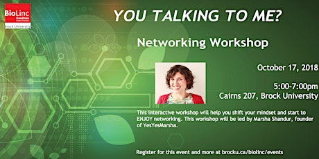 YOU TALKING TO ME? Networking Workshop primary image