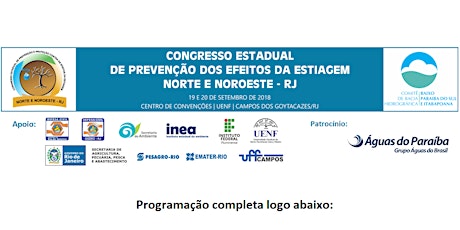 Imagem principal do evento Congresso Estadual de Prevenção e Proteção Contra os Efeitos da Estiagem no Norte e Noroeste Fluminense