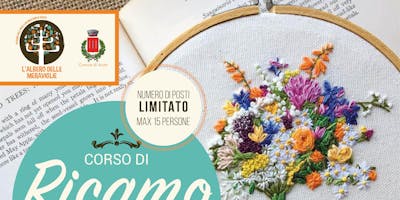 Corso di ricamo all'Albero delle Meraviglie di Acuto. Corso di ricamo all'Albero delle Meraviglie di Acuto.