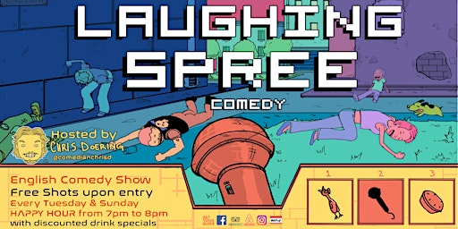 Imagem principal de Laughing Spree: English Comedy on a BOAT (FREE SHOTS) 04.06.