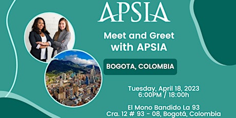 Imagem principal do evento APSIA's Meet-and-Greet: Bogota