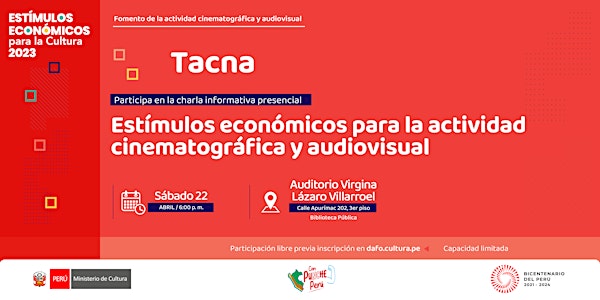 Tacna: Charla presencial sobre Estímulos Económicos  2023