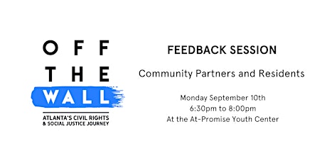 Off The Wall - Community Partners and Residents Feedback Session primary image