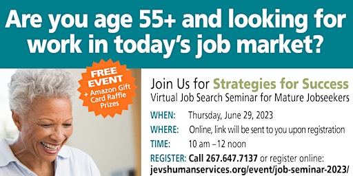 Strategies for Success: A Virtual Job Search Seminar for Mature Jobseekers primary image