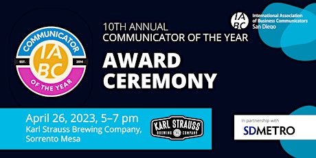 IABC/San Diego 2023 Communicator of the Year Award Ceremony primary image