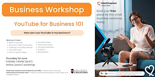 Small Business Workshop: YouTube for business 101 primary image