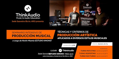 Imagen principal de ThinkAudio Sede Saavedra, Bs.As: SEMINARIO INTENSIVO DE PRODUCCIÓN MUSICAL