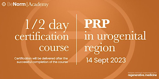 PRP in urogenital region / HALF DAY CERTIFICATION COURSE primary image