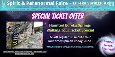 Spirit & Paranormal Faire & Haunted Eureka Springs Tour Combo Ticket