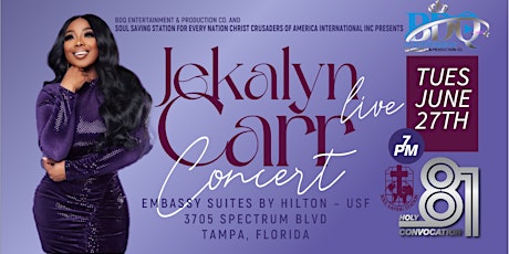 JEKALYN CARR "LIVE IN CONCERT" - TAMPA, FLORIDA