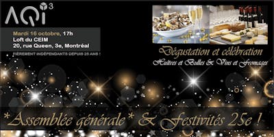AGA AQIII + Soirée 25e - Huîtres & Bulles