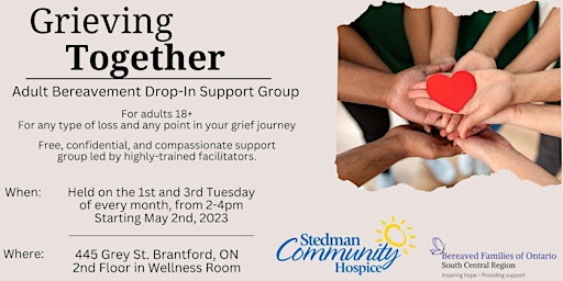 Grieving Together: Adult Bereavement Drop-In Support Group - Brantford