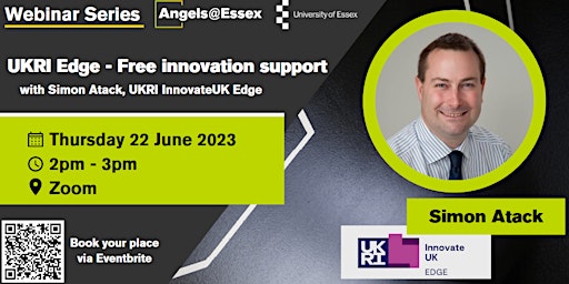 Immagine principale di Angels@Essex Investment Readiness Series -UKRI Edge-Free innovation support 