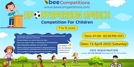 Sportsperson Speech Competition For Children primary image