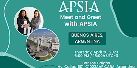 Image principale de APSIA's Meet-and-Greet: Buenos Aires