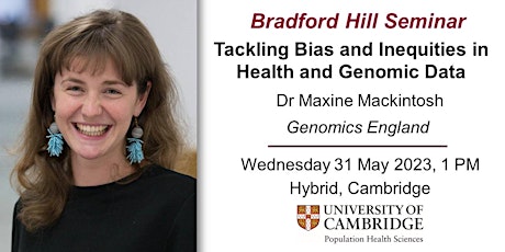 Imagem principal do evento Bradford Hill Seminar - Dr Maxine Mackintosh