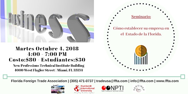 Seminario:Como Establecer su empresa en el Estado de la Florida