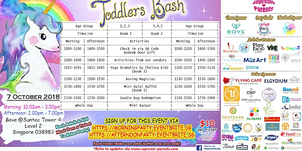 Sold out- AFterNoon ticket- Toddlers Bash x October 2018 