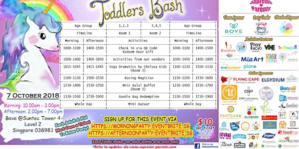 Sold out-MORNING ticket- Toddlers Bash x October 2018 