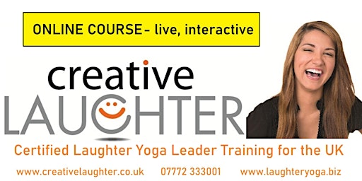 2-day Laughter Yoga Leader Training, certified  ONLINE (+1 live day option) primary image