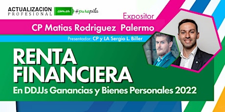 Imagen principal de *Grabación - RENTA FINANCIERA en DDJJs Ganancias y Bienes Personales 2022