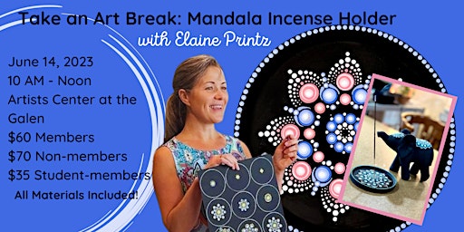 Take an Art Break: Meditative Mandala Incense Burner Class primary image