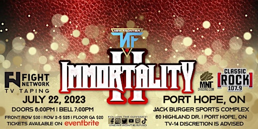 LIVE TV TAPING -  IMMORTALITY II  -  Presented by New Frontier