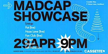 Imagem principal do evento Madcap Showcase: Haze Lane (live), Fan Club (live), Pat (live) & m8s