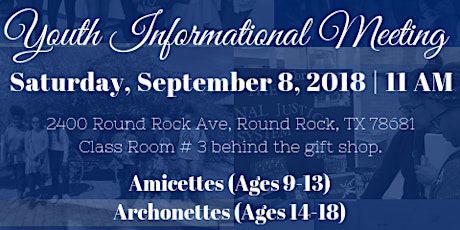 Pi Omega Zeta of Round Rock, TX - Youth Informational Meeting primary image