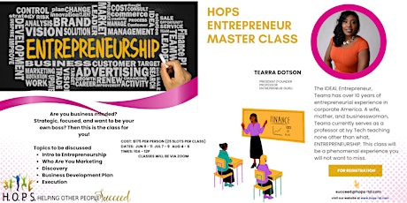 H.O.P.S.  Entrepreneur Master Class