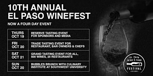 10th Annual El Paso Winefest. This is El Paso's premier wine and food event