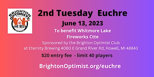 Imagen principal de 2nd Tuesday Euchre-Whitmore Lake Fireworks
