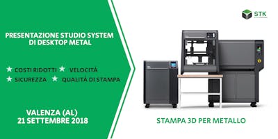 Evento stampa 3D in metallo: vieni a conoscere Studio System di Desktop Metal Evento stampa 3D in metallo: vieni a conoscere Studio System di Desktop Metal