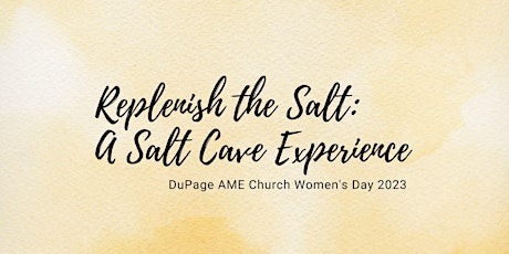 DuPage AME Women's Day 2023 Replenish the Salt: A Salt Cave Experience