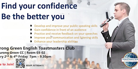 Gain your Confidence Today: Free Public Speaking Course @ Jurong Green CC