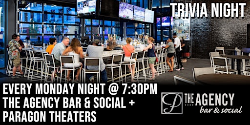 Imagem principal do evento Movie-Centric Trivia Night at The Agency Bar & Social + Paragon Fenton