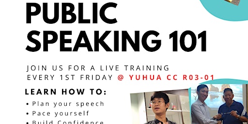 Hauptbild für Public Speaking 101 @ Jurong East. 1st Friday.