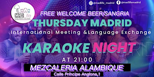 International Meeting/Language Exchange"KARAOKE Night"FREE BEER/SANGRIA primary image