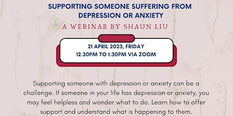 Imagem principal do evento Webinar - Supporting Someone Suffering from Depression or Anxiety