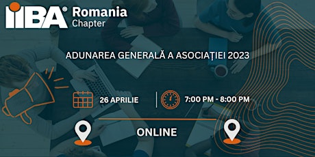 Imagem principal de Adunarea Generala a Asociatiei IIBA Romania Chapter 2023