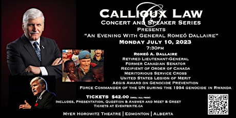 Callioux Law Speaker Series Presents An Evening with General Romeó Dallaire  primärbild