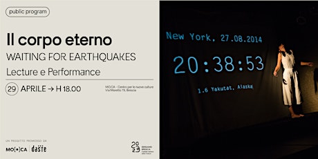 Immagine principale di Il Corpo Eterno - WAITING FOR EARTHQUAKES - Lecture e Performance 